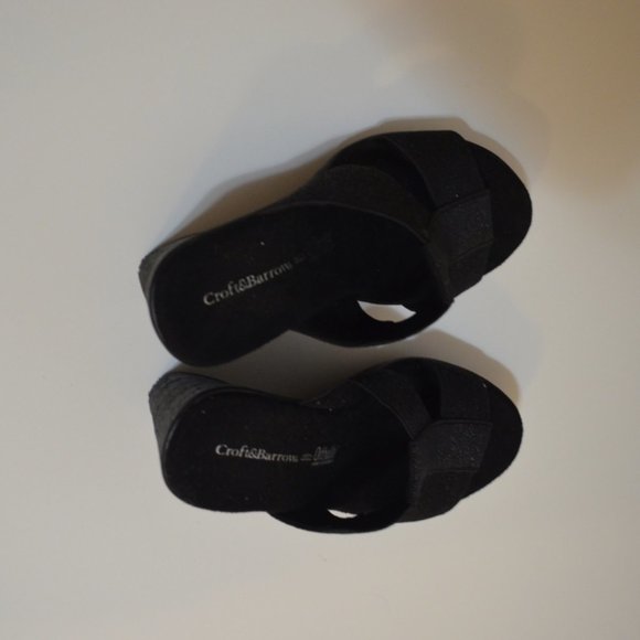 CROFT & Barrow(R) withOrtholite(R) Open Heel 3.5 Black Lurex Elastane Platfrom 6 - Picture 5 of 6